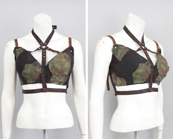 Postapoc Harness Bra Apocalyptic Brassiere Camo Lingerie Wasteland Weekend  Costume Burning Man Look Gift for Her Camouflage Bra -  Denmark