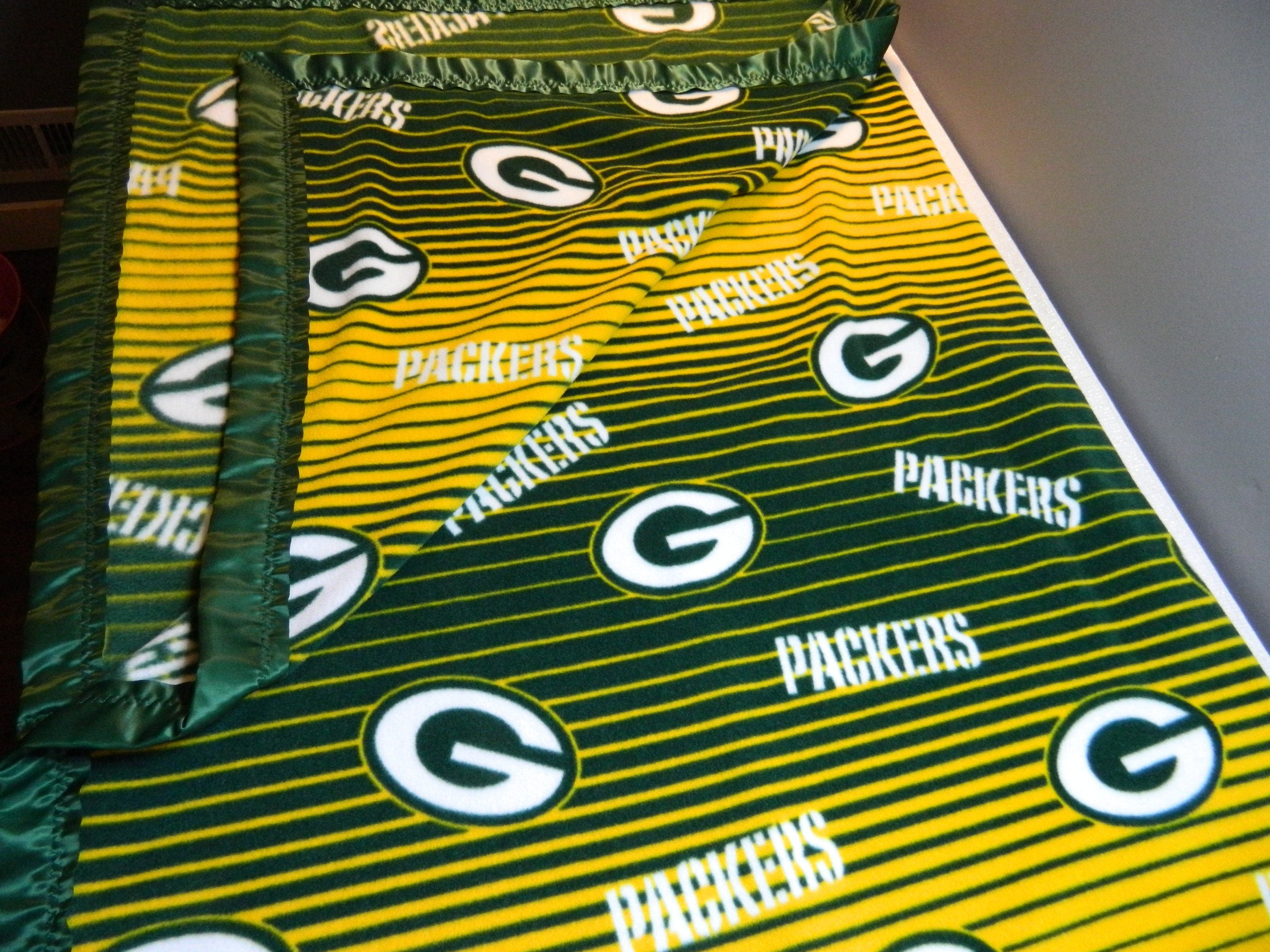 Fleece Blanket Green Bay Packers Etsy