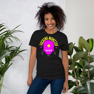F*#%ing monster, Unisex świeży t-shirt, projekt kreskówkowy, doświadczenie terroru, zabawny, kolorowy, oryginalny projekt, koncepcja artystyczna