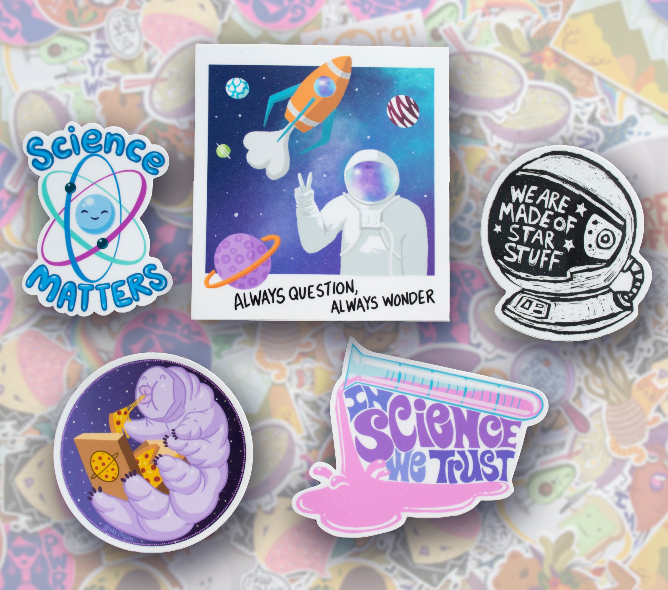 Science Sticker Pack Set of 5 Stickers Etsy