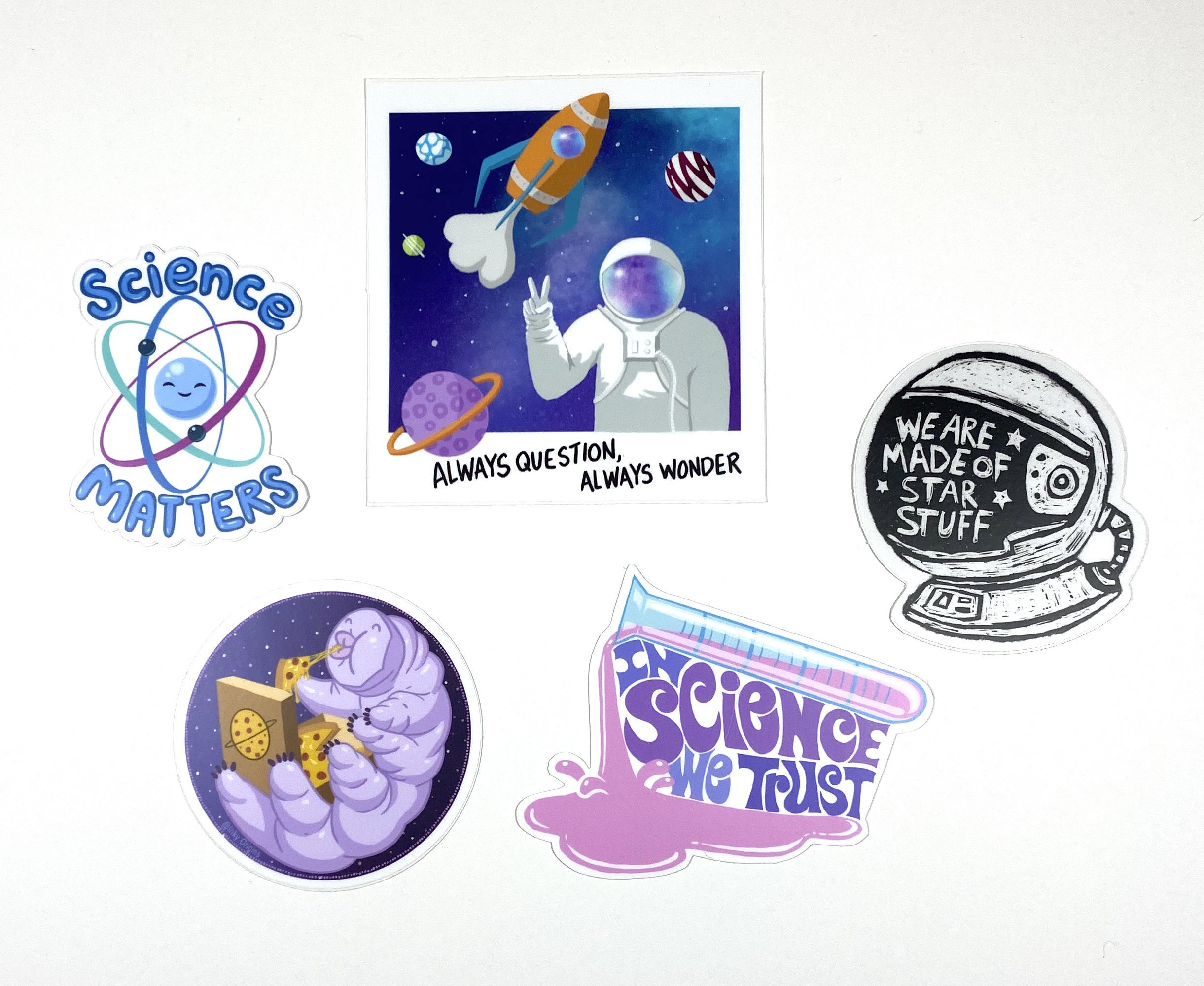 Science Sticker Pack Set of 5 Stickers Etsy