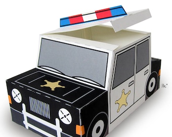 Plucky Police Car Gift Box printable favor/treat box