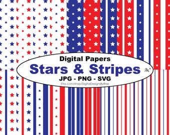 Stars & Stripes Digital Paper Set with 20 patterns
