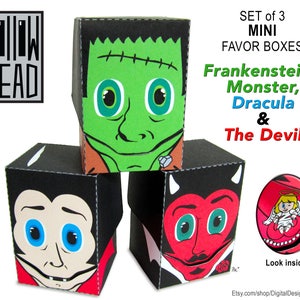 3 Halloween Hollow Head printable Mini Favor Boxes