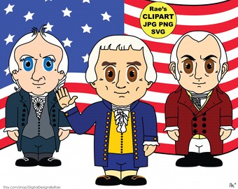 ジョージ・クリントンとアーロン・バーが描かれたトーマス・ジェファーソン大統領のクリップアートセット