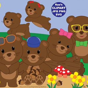 Baby Brown Bears digital clipart set