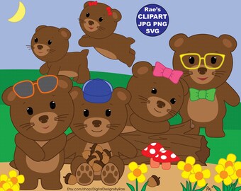 Baby Brown Bears digital clipart set