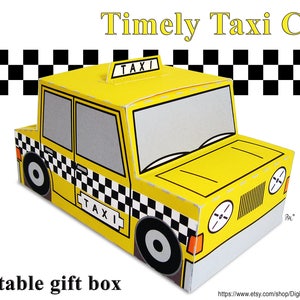 Caja de regalo Timely Taxi Cab caja de regalo/favor imprimible imagen 4