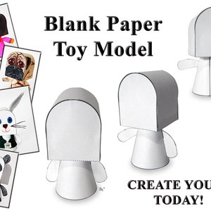 Blank Paper Toy Model Base w/Movable Parts