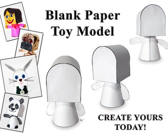 Blank Paper Toy Model Base w/Movable Parts