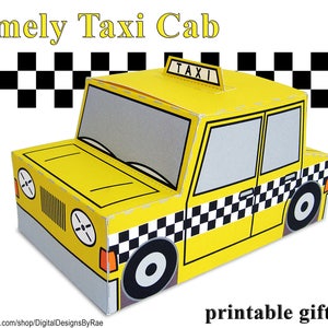 Caja de regalo Timely Taxi Cab caja de regalo/favor imprimible imagen 2