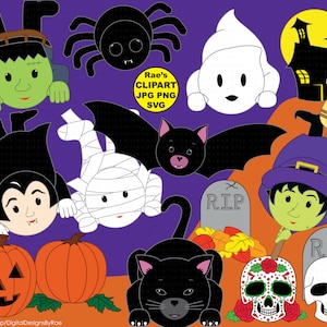 Set di clipart digitali di Halloween tormenta