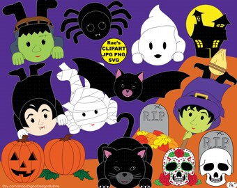 Halloween Haunts digital clipart set
