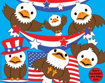 Conjunto de imágenes prediseñadas digitales Baby Bald Eagles