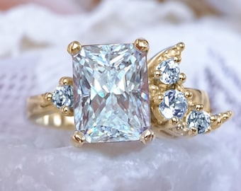 Moonlight Moissanite Diamond Engagement ring in 9ct / 18ct Gold