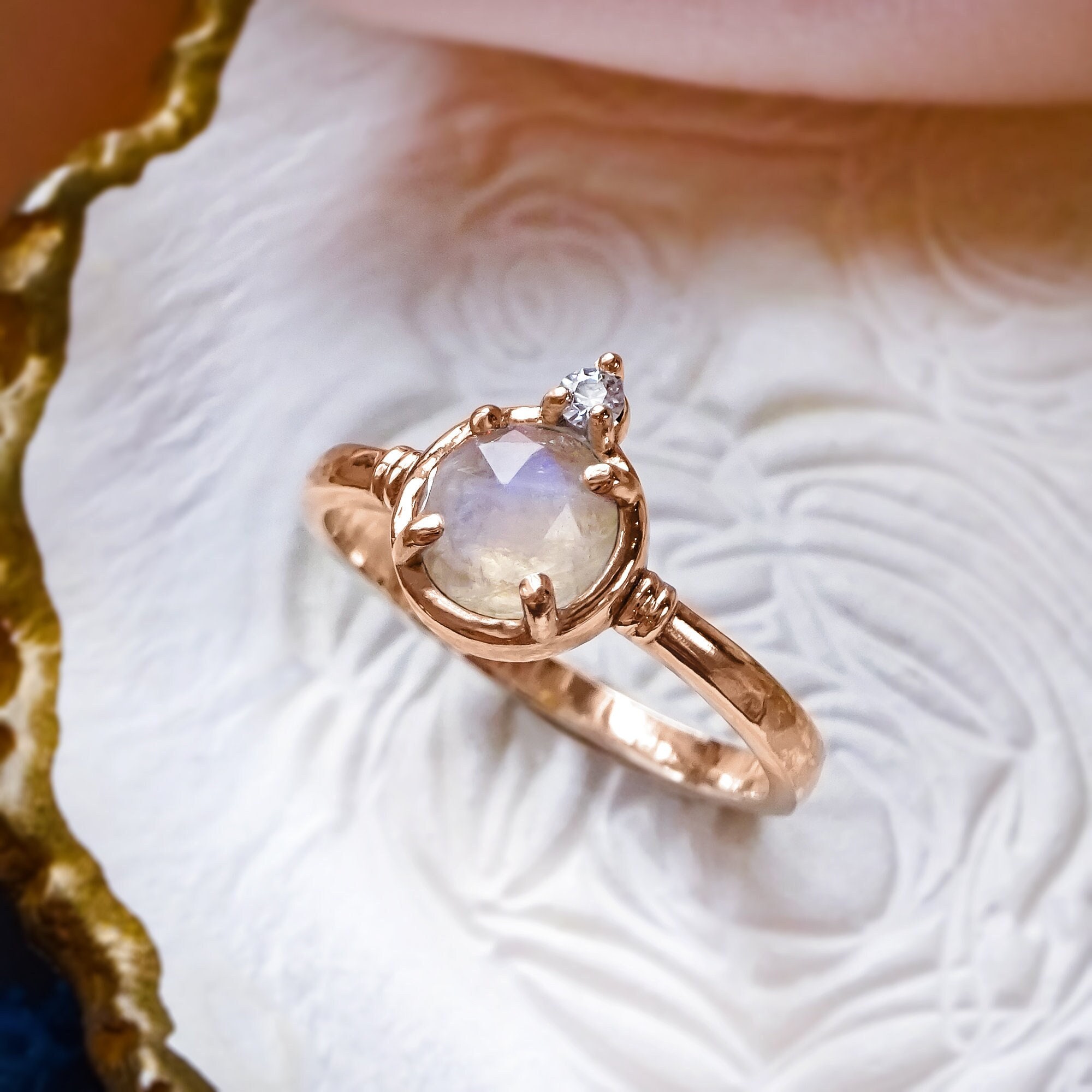Moonstone Ring - Moonstone Solitaire Ring - Moonstone Diamond Wedding Set | Moonstone  engagement ring, Diamond wedding sets, Moonstone engagement