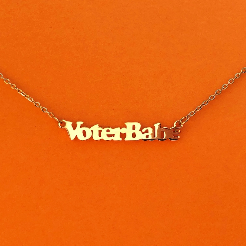Voter Babe 18k Gold Plated Necklace
