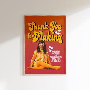 Retro 'Thank You for Flaking' Poster: 70s Wall Art (11x17)