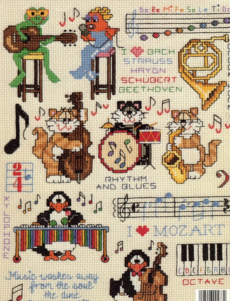 Music Makers 24 Cross Stitch Patterns By Leisure Arts Crewel Craft Supplies Tools Jewellerymilad Com