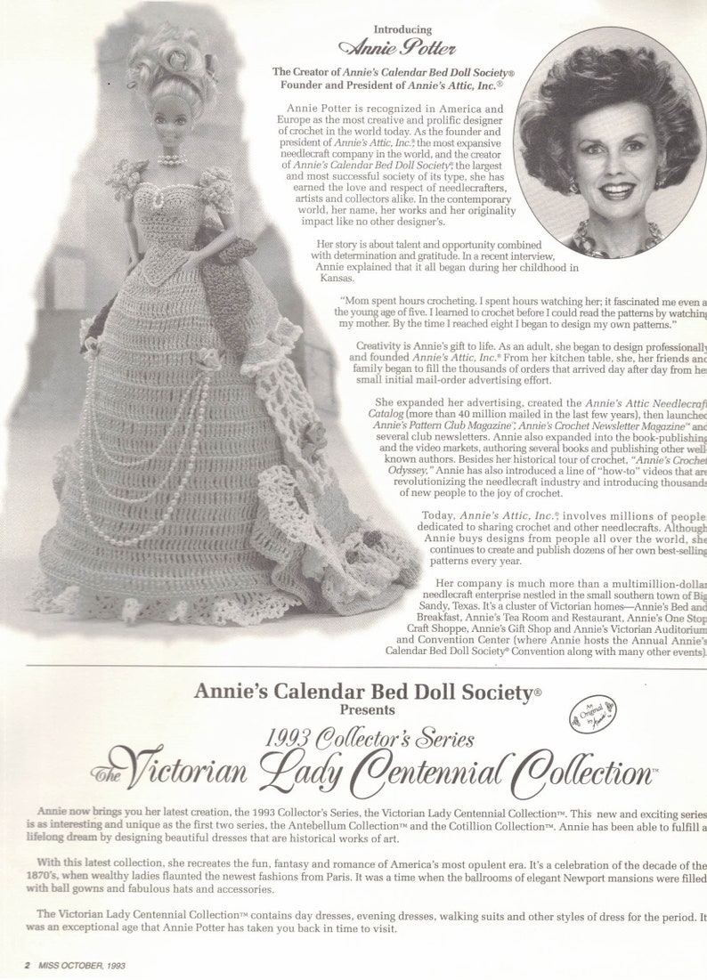 annie's attic bed doll crochet patterns