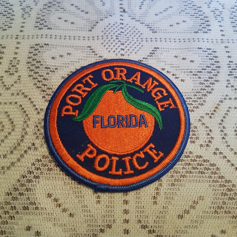 Port Orange Florida Police Patch Crest Applique Logo 3.75 Inch Diameter