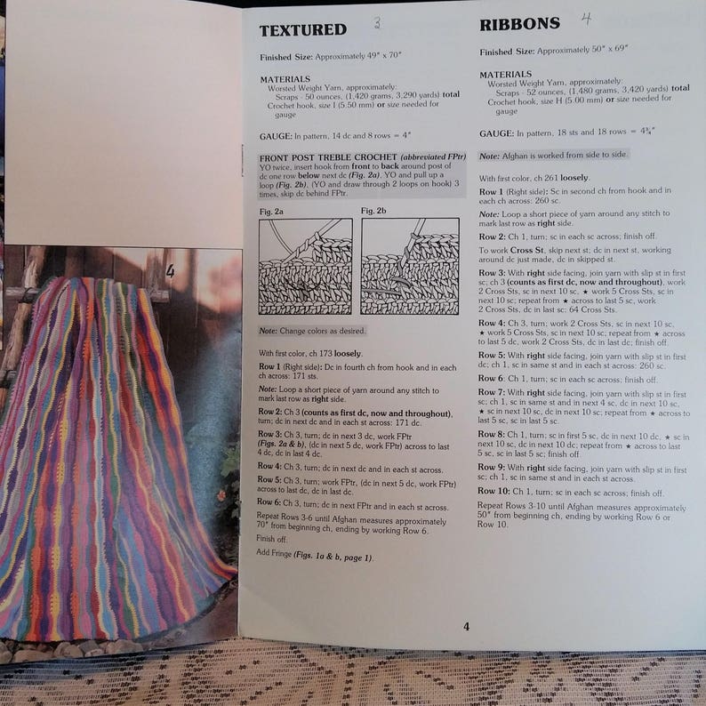 Scrap Bag Afghans 6 Patterns Knitting Instructions