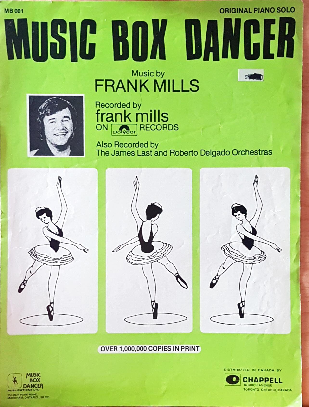 Frank Mills Music Box Dancer Piano Sheet Music Song 1974 By Etsy