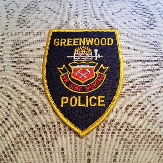 Greenwood Police Patch Crest Applique Logo 3 Inches X 4.25 Etsy