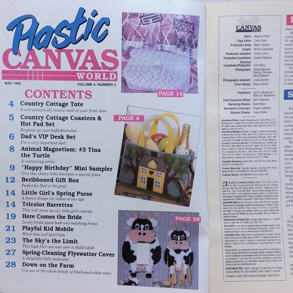 Plastic Canvas Country Cottage Magazine 20 Plastic Canvas Etsy