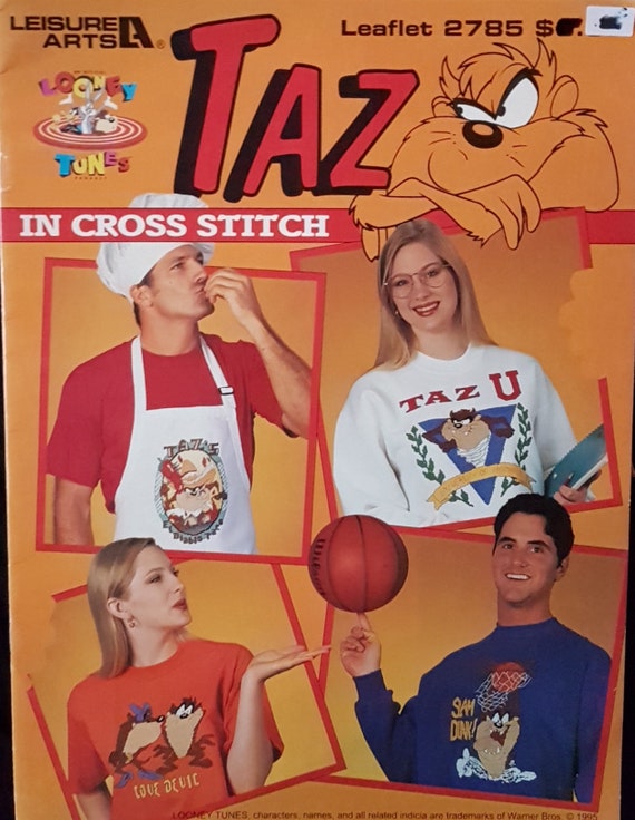 Taz Looney Tunes 10 Counted Cross Stitch Patterns By Leisure Etsy