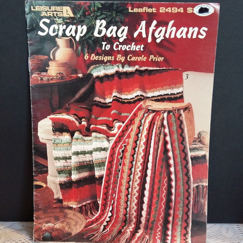 Scrap Bag Afghans 6 Patterns Knitting Instructions