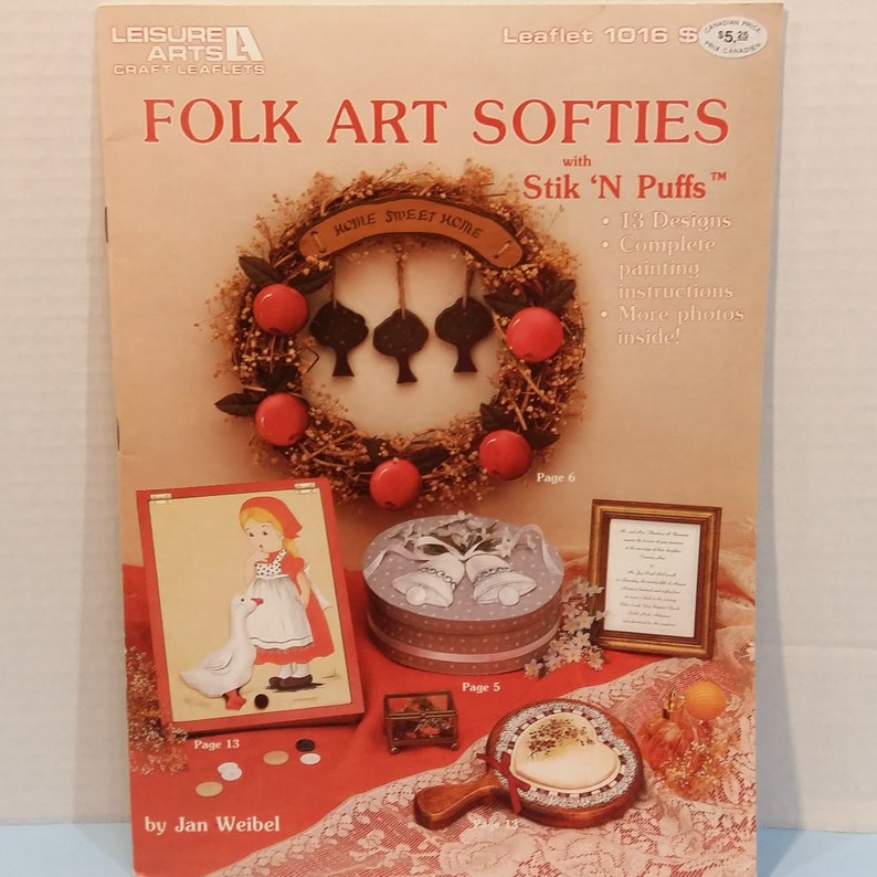Folk Art Softies 13 Craft Patterns Projects by Leisure Arts Etsy