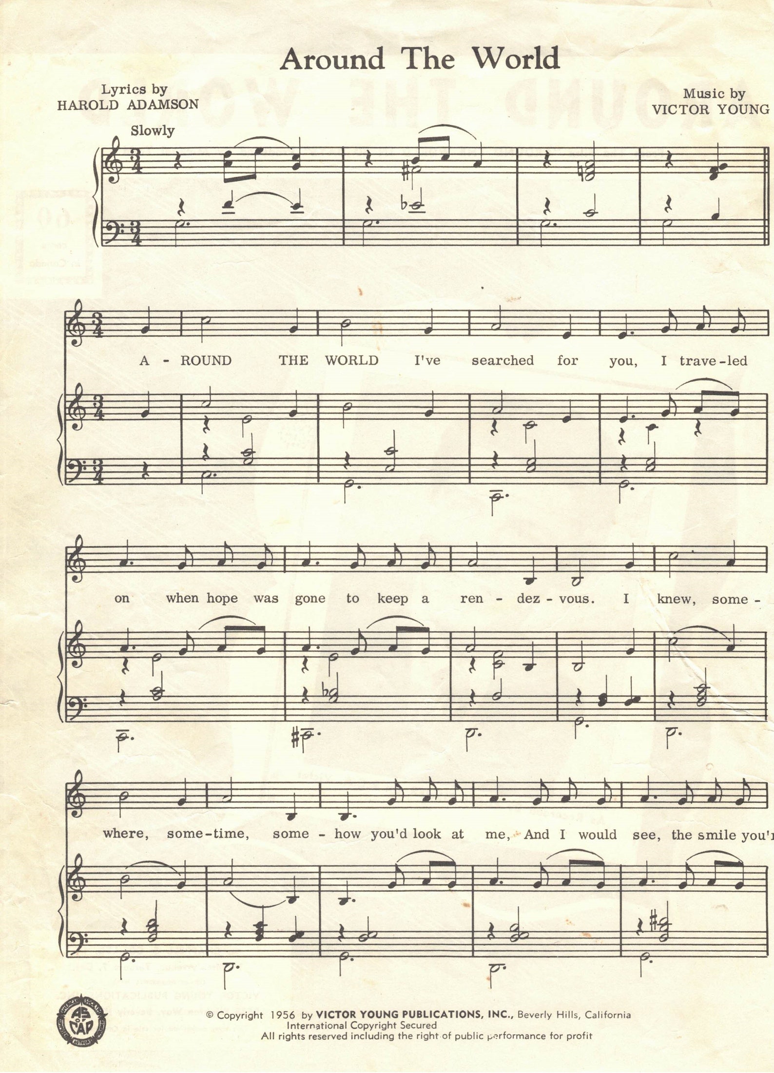 Around the World Vocal Piano Sheet Music by Around the World Etsy