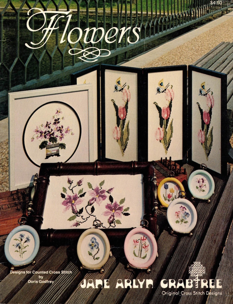 Flowers 16 Counted Cross Stitch Patterns By Crab Tree
