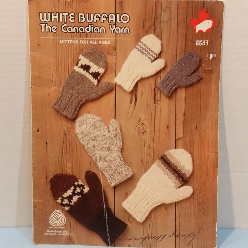 Mittens For All Sizes All Ages Knitting Crochet Patterns Vintage 6 Patterns By White Buffalo