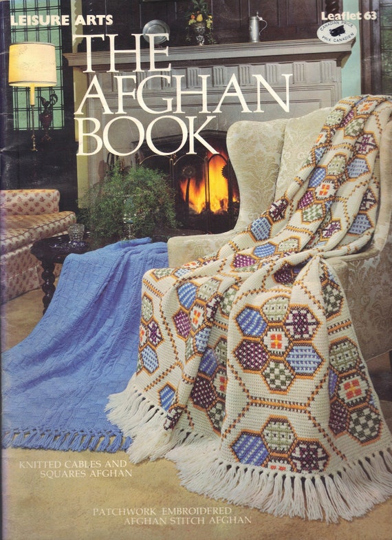 The Afghan Book 15 Patterns Stitches Knitting Crochet By Etsy