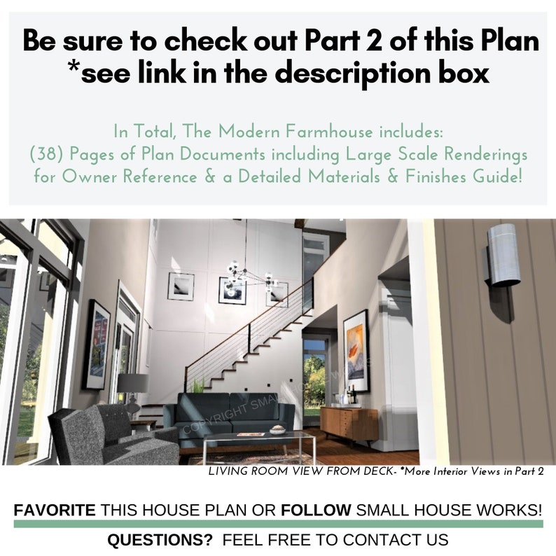 Modern Farmhouse Plan with Garage, Part 1 of Design 2, 2 bedrooms 2 bathrooms, 910 sq ft image 10