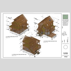 Small Modern Farmhouse House Plan, Design 1/ Part 1, 2 bedrooms 2 bathrooms, 890 sq ft. image 7
