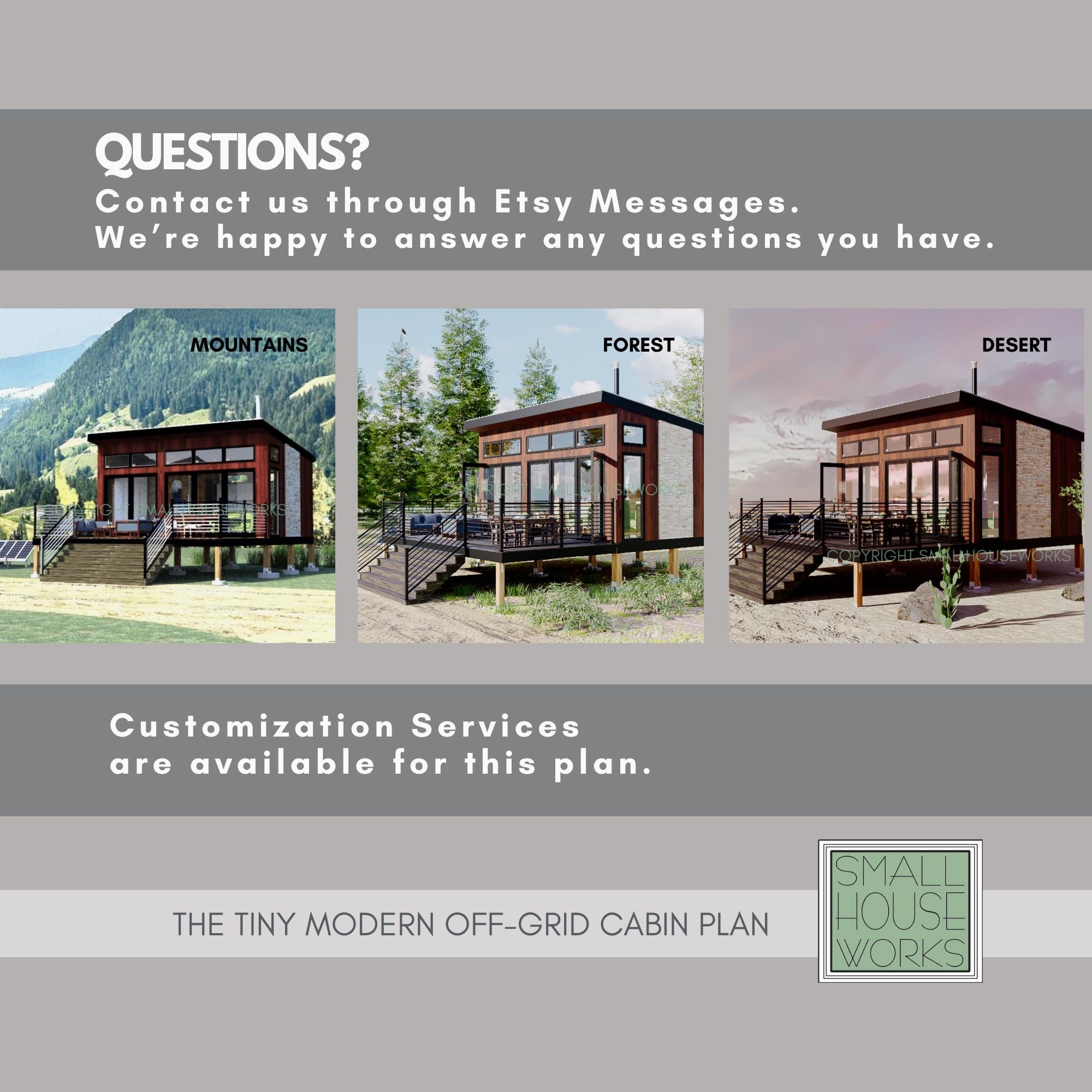 Tiny Modern Off-grid Cabin Plan: 16'x24', Luxury Cabin, ADU (PDF ...