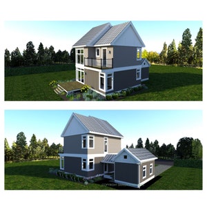 Modern Farmhouse Plan with Garage, Part 1 of Design 2, 2 bedrooms 2 bathrooms, 910 sq ft image 5