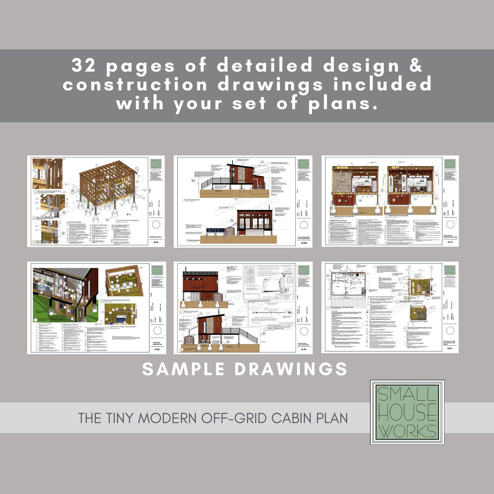 Tiny Modern Off-grid Cabin Plan: 16'x24', Luxury Cabin, ADU (PDF ...