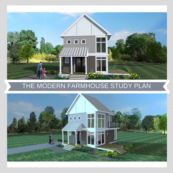 Study Plan For The Modern Farmhouse Small House Plan With 2 Bedrooms 2 Bathrooms 890 Sq Ft Perfect Starter Home And Empter Nester Home