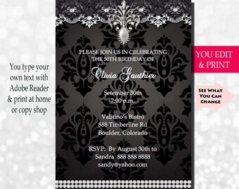 50th birthday invitation 50th birthday party invitation mens etsy