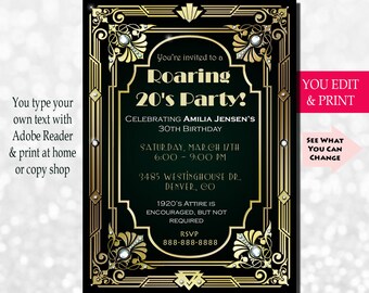 gatsby invitation etsy