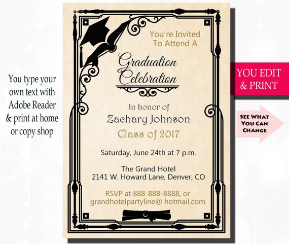 graduation invitation graduation party invitation grad party