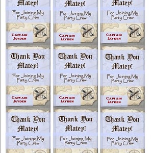 Pirate Tags, Pirate Thank You Tags, Pirate Favor Tags, Pirate Birthday Tags, Pirate Birthday Party, Pirate Gift Tags, Printable Tags image 2