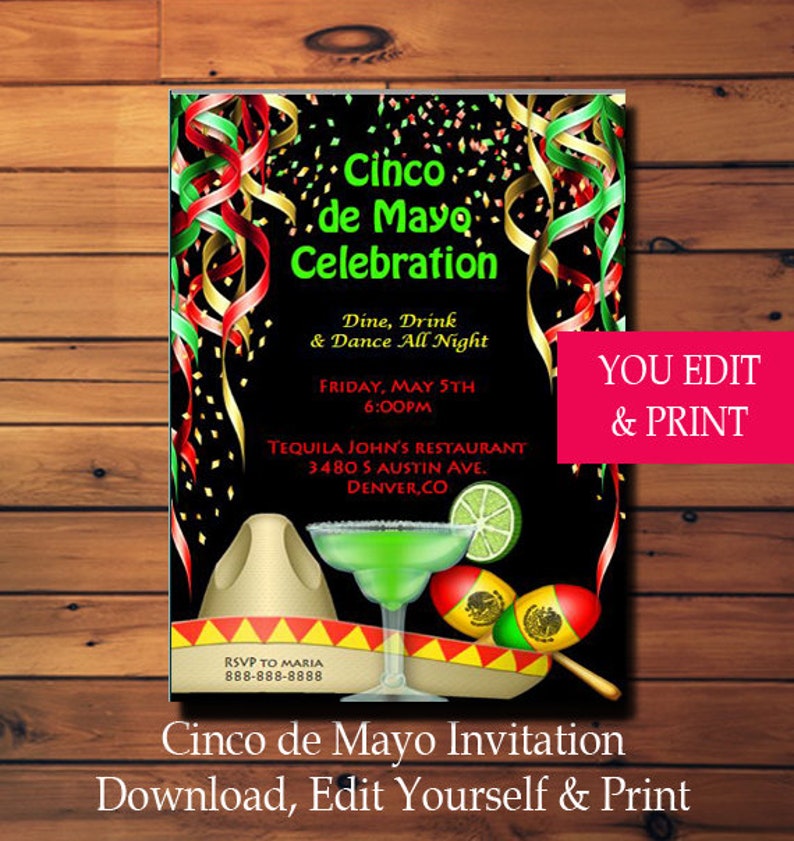 Cinco De Mayo Invitation Cinco De Mayo Party Invitation Etsy