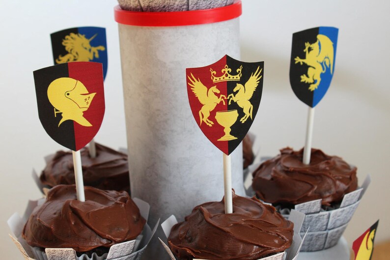 Knight Cupcake Topper Cupcake Toppers Knight Dragon Cupcake Etsy
