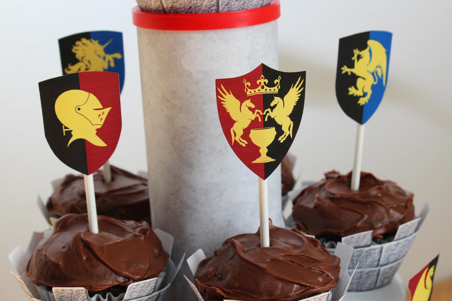 Knight Cupcake Topper Cupcake Toppers Knight Dragon Cupcake Etsy