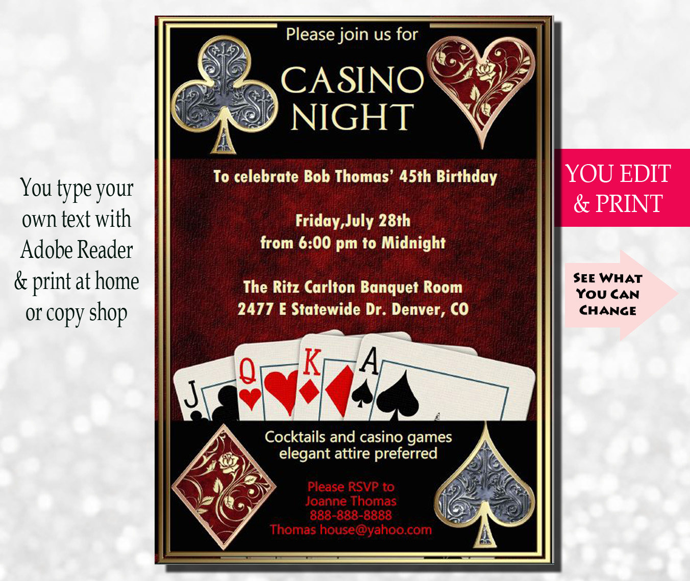 casino-night-invitation-casino-invitation-casino-party-etsy